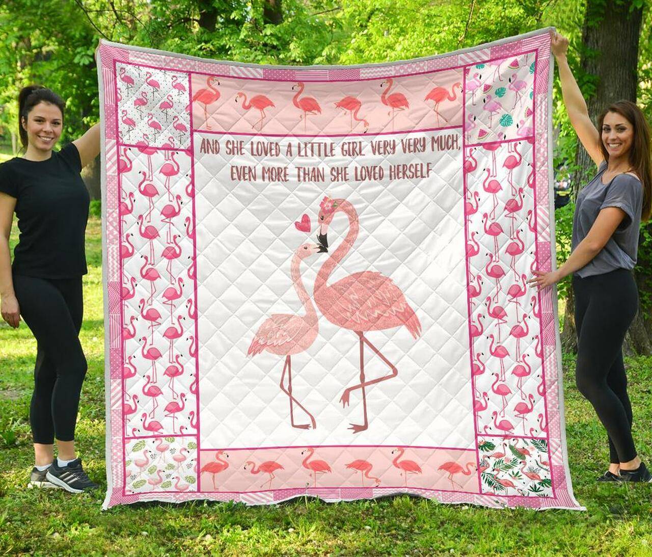 Flamingo Mama Premium Quilt Blanket Quilt and Home Decor