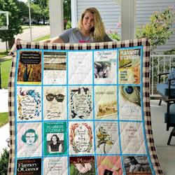 Flannery O Connor Books Quilt Blanket and Home Decor