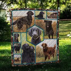 Flat Coated Retriever Vintage Quilt Blanket Dhc09121999Dd and Home Decor