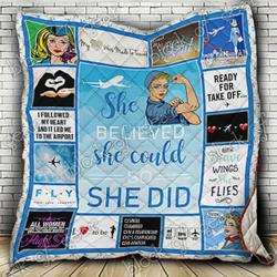 Flight Attendants Cl2100189Mdq Quilt Blanket and Home Decor