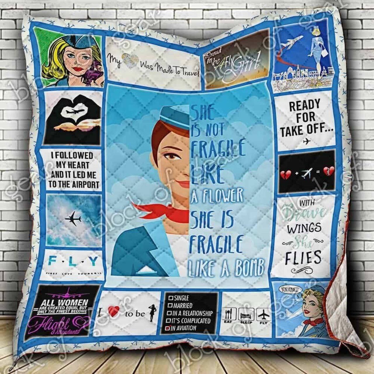 Flight Attendants Cl2100190Mdq Quilt Blanket and Home Decor