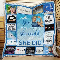 Flight Attendants Quilt Blanket ABC07114124 and Home Decor