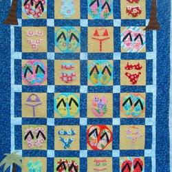 Flip Flop Clp040713 Quilt Blanket and Home Decor