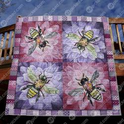Floral Bee Clt150626 Quilt Blanket and Home Decor