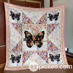 Floral Butterfly Quilt Blanket Lu88  Quilt and Home Decor