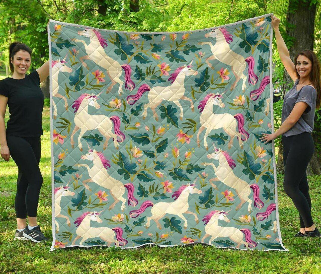 Floral Unicorn Hur Quilt Bevrid and Home Decor