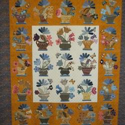 Flower Basket Cla1110266Q Quilt Blanket and Home Decor