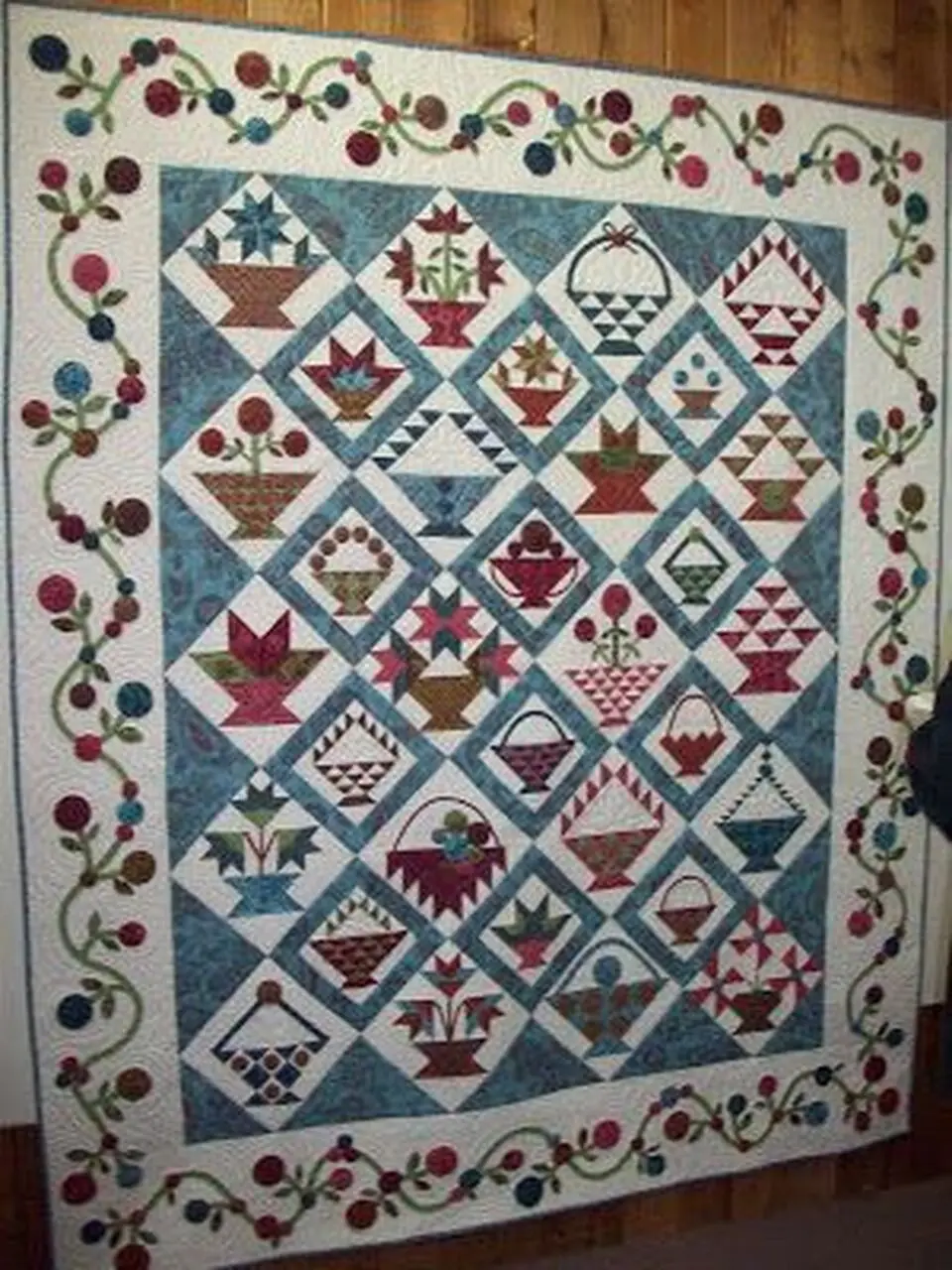 Flower Basket Cla1110270Q Quilt Blanket and Home Decor