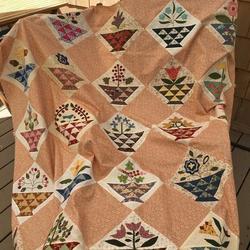 Flower Basket Cla1110278Q Quilt Blanket and Home Decor
