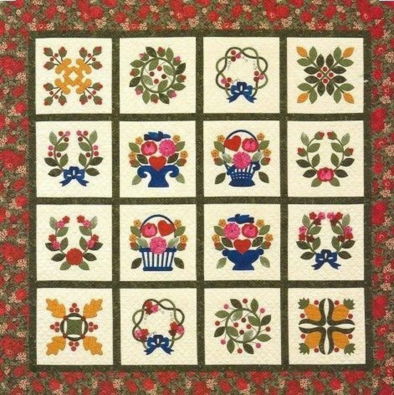 Flower Basket Cla1710224Q Quilt Blanket and Home Decor
