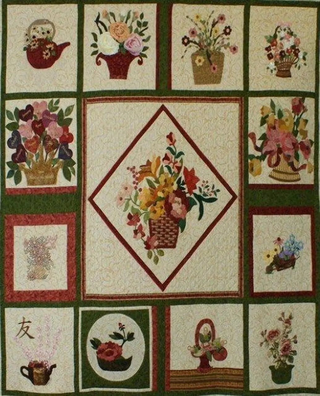 Flower Basket Hur Quilt yv and Home Decor
