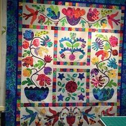 Flower Garden And Bird Hur Quilt dk and Home Decor