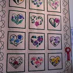 Flower Heart Cla1510171Q Quilt Blanket and Home Decor