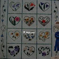 Flower Hearts Cla1910246Q Quilt Blanket and Home Decor