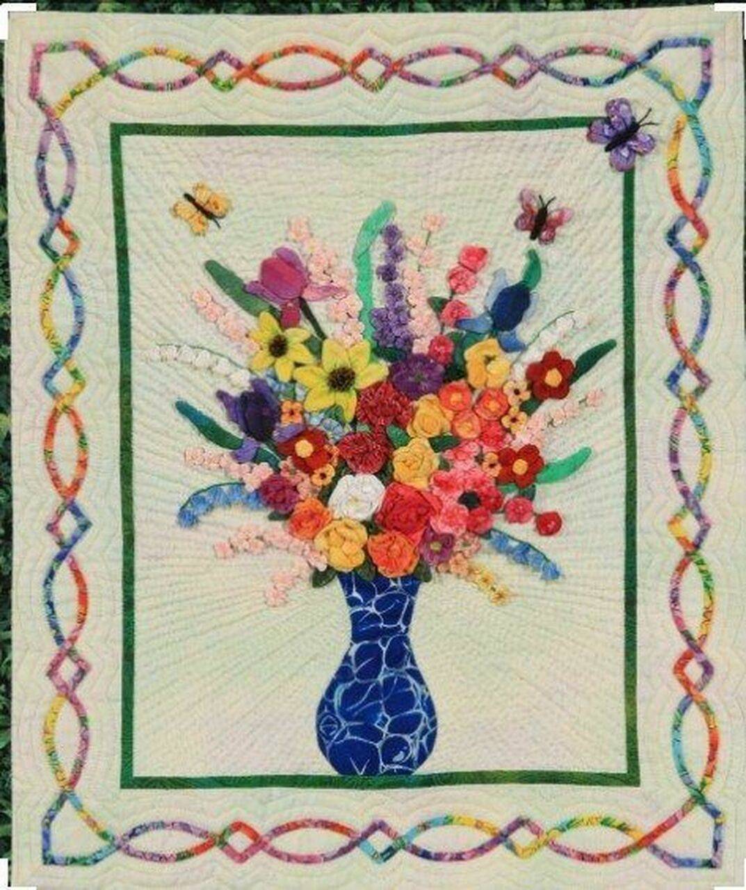 Flower Pots Cla1710288Q Quilt Blanket and Home Decor