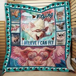 Flying Pig Quilt Blanket ABC07113396 and Home Decor
