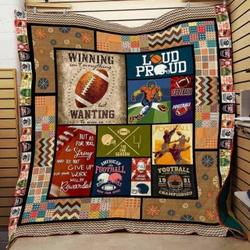 Football Cla1610464Q Quilt Blanket and Home Decor