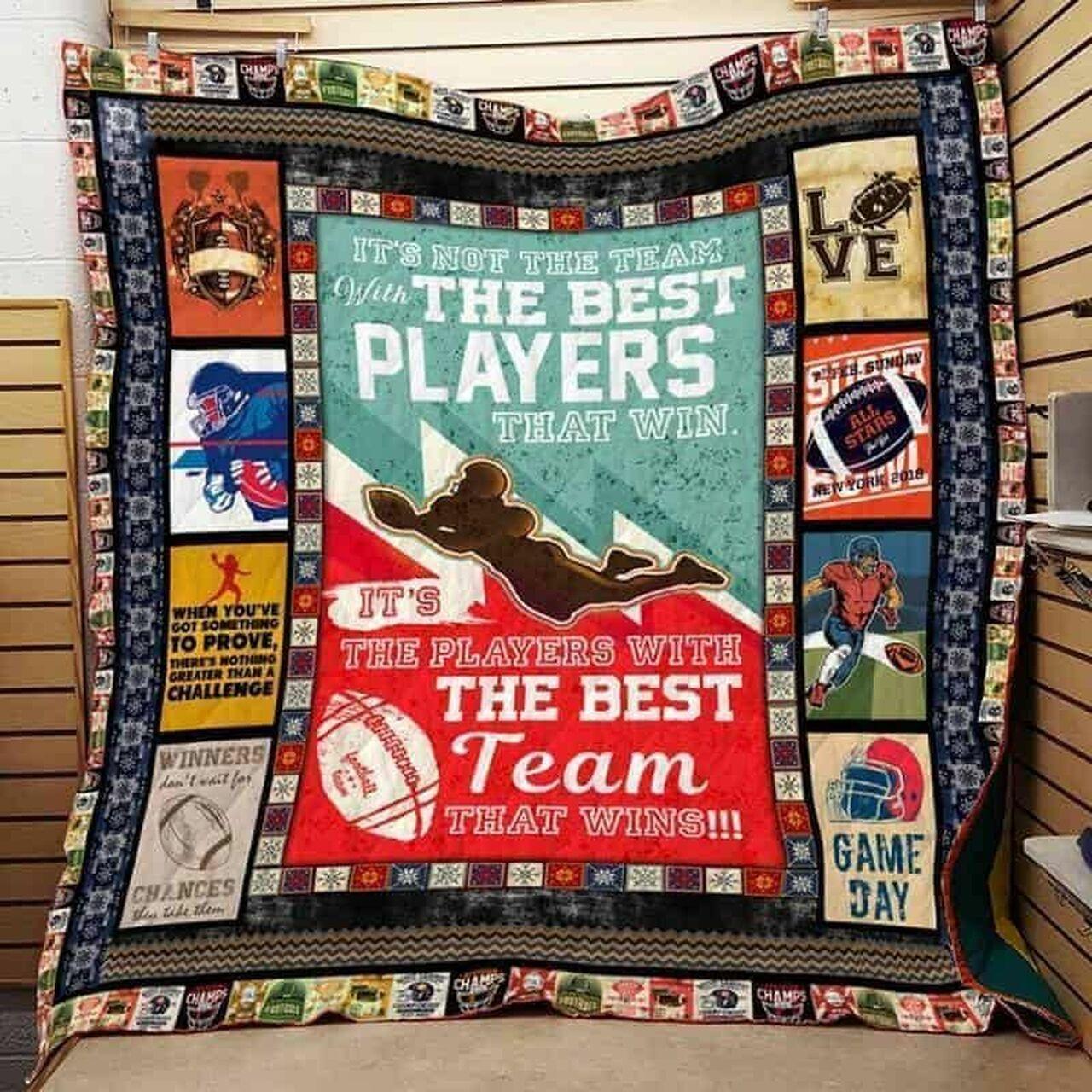 Football Cla1610465Q Quilt Blanket and Home Decor