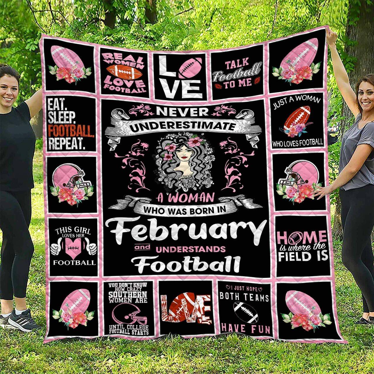 Football February Women DHCDHC DT2210 Quilt Blanket and Home Decor