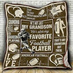 Football Grandson Cl18100286Mdq Quilt Blanket and Home Decor