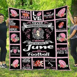 Football June Women DHCDHC DT2210 Quilt Blanket and Home Decor