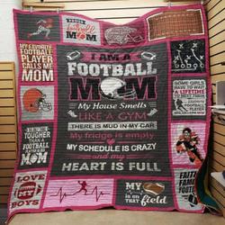 Football Mom Cla1610460Q Quilt Blanket and Home Decor