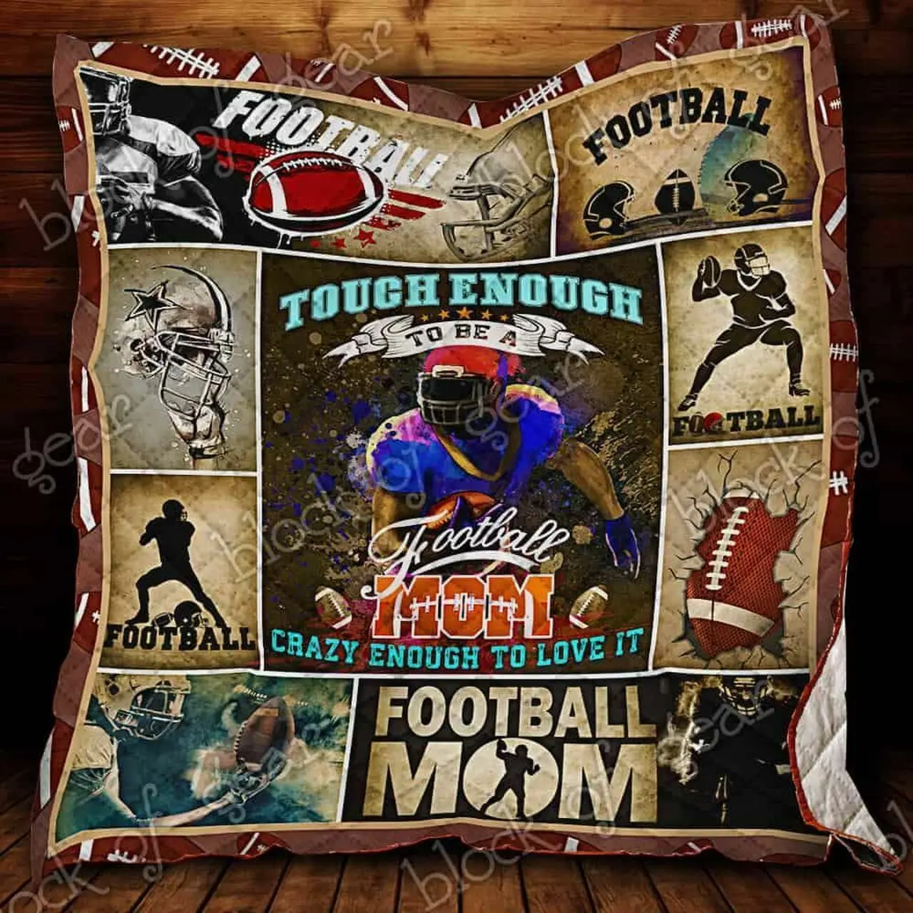 Football Mom Hur Quilt Cysikg and Home Decor