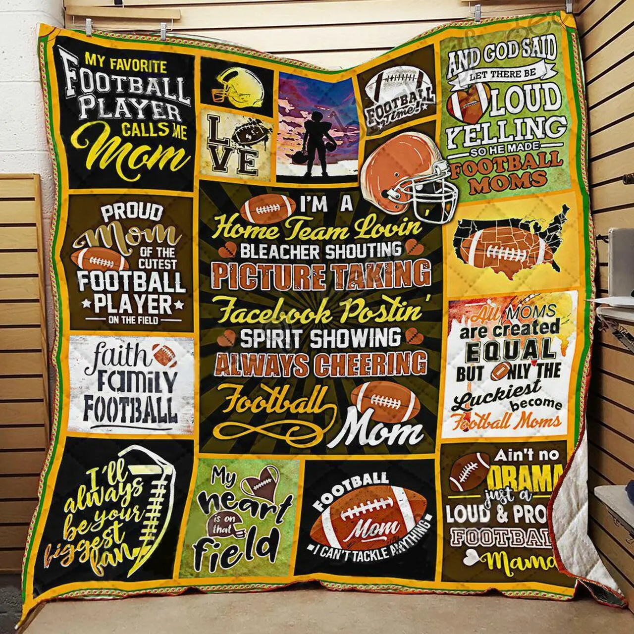 Football Mom Quilt Bt05_1008 Quilt and Home Decor