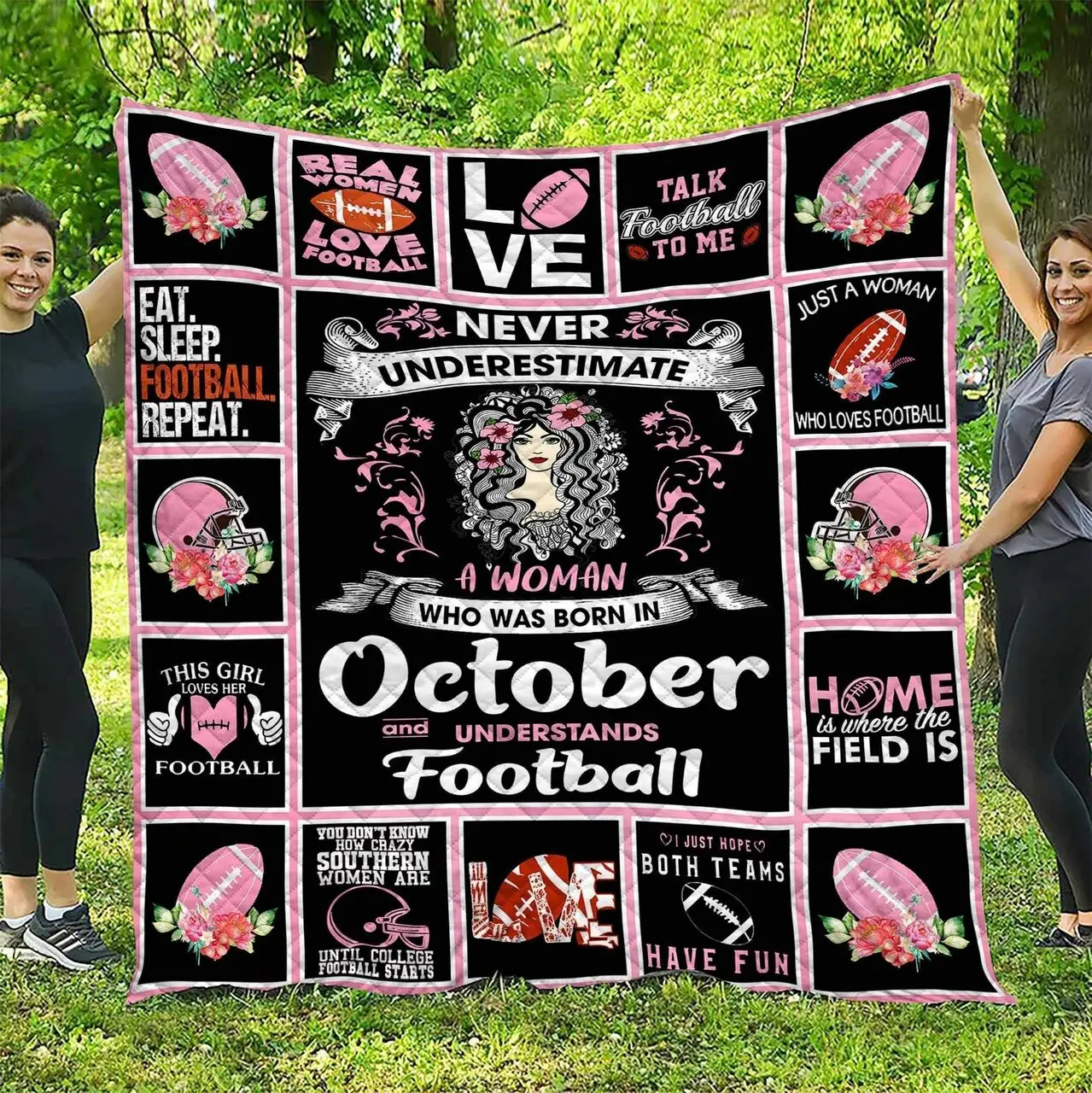 Football October Women DHCDHC DT2210 Quilt Blanket and Home Decor