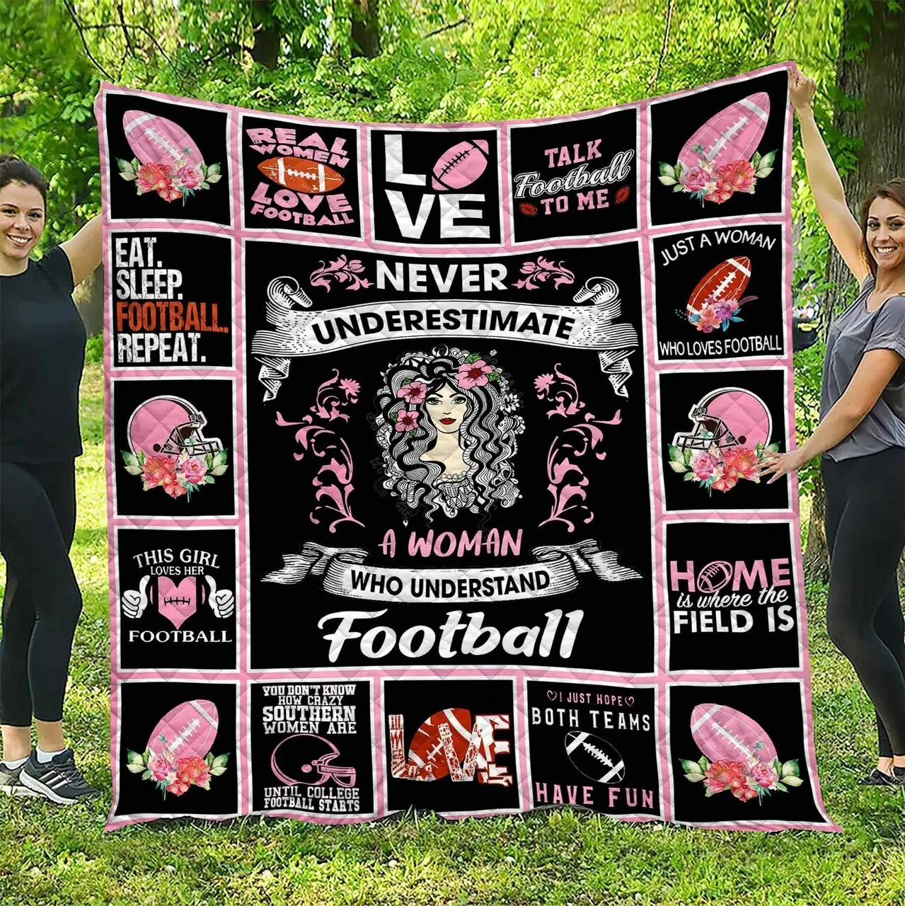 Football Women DHCDHC DT2210 Quilt Blanket and Home Decor