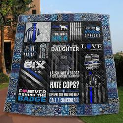 Forever Behind The Badge Quilt Blanket Vq06  Quilt and Home Decor