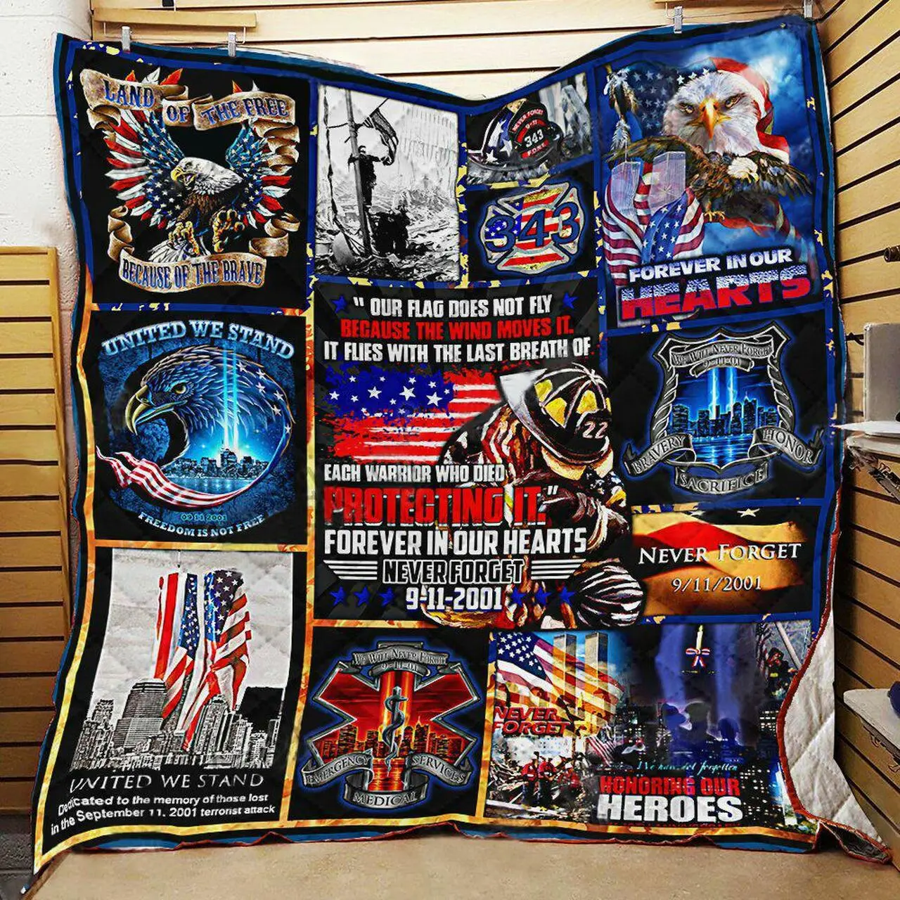 Forever In Our Hearts September 11 Quilt X0708-06 Quilt and Home Decor