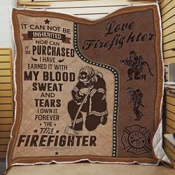 Forever The Title Firefighter Quilt Blanket Great Customized Blanket Gifts For Birthday Christmas Thanksgiving and Home Decor