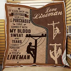 Forever The Title Lineman Quilt Blanket and Home Decor