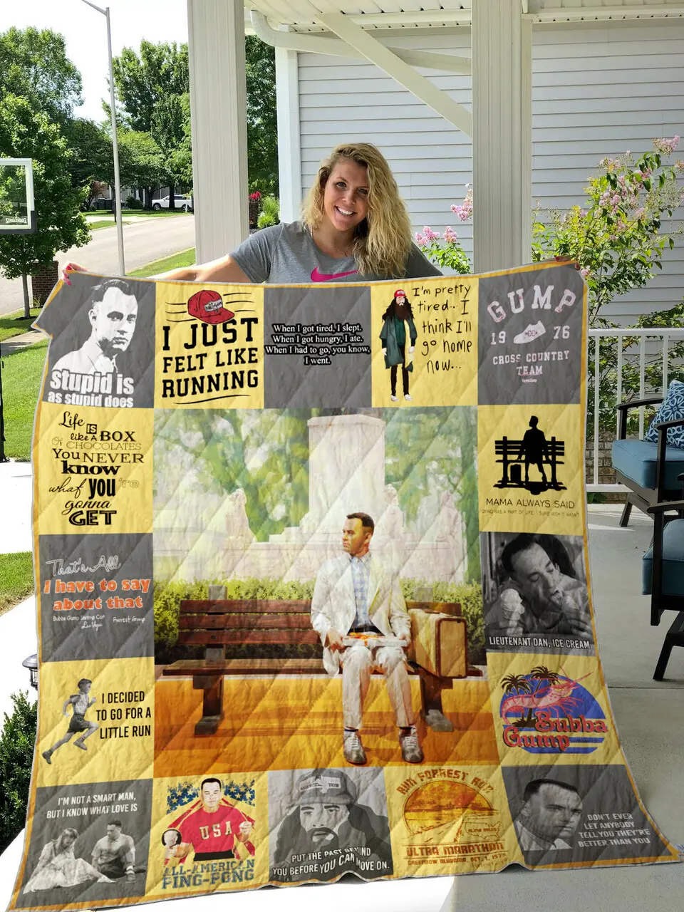 Forrest Gump Quilt Blanket Ver 17 and Home Decor