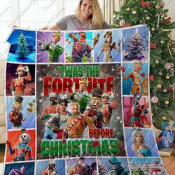 Fortnite Christmas Quilt Blanket and Home Decor