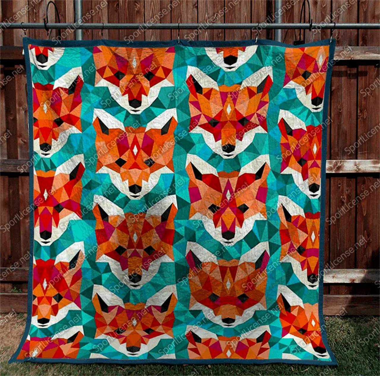 Fox Art Quilt Blanket and Home Decor
