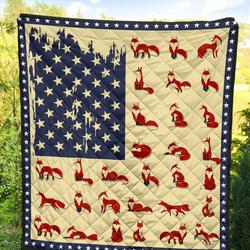Fox Flag Quilt Blanket Dhc02012072Td and Home Decor