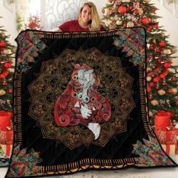 Fox Mandala Love Quilt Blanket ABC06011140 and Home Decor