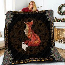 Fox Mandala Quilt Blanket ABC06011136 and Home Decor