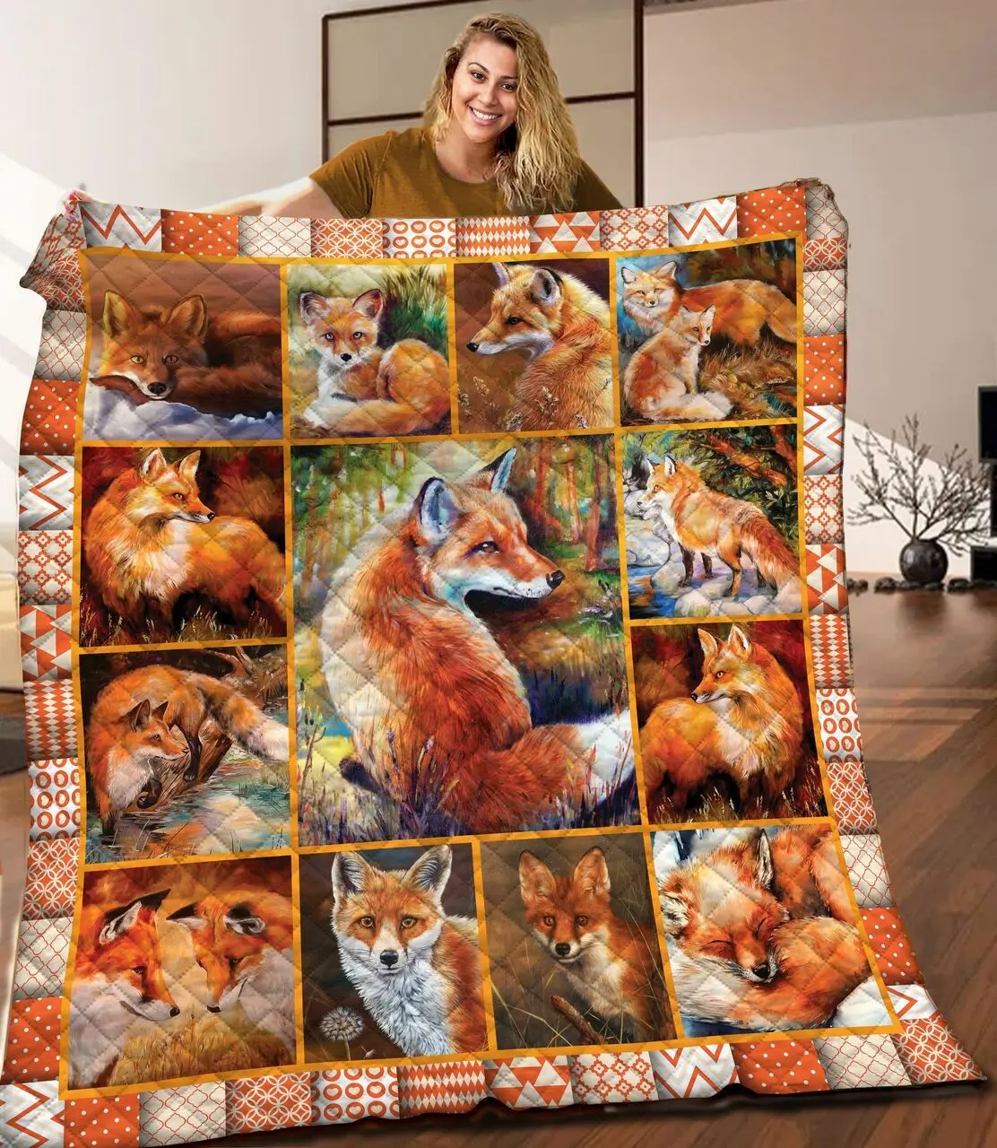 Fox Quilt Blanket C9B270301TA and Home Decor