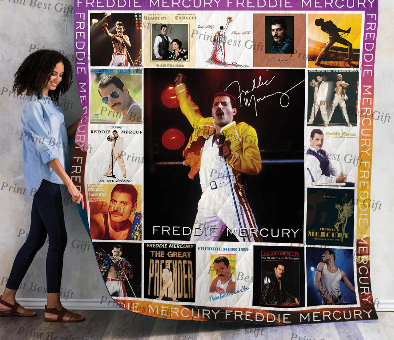 Freddie Mercury Cover Poster Quilt 4 and Home Decor