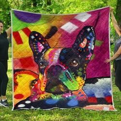 French Bulldog Premium Quilt - Dean Russo Art and Home Decor