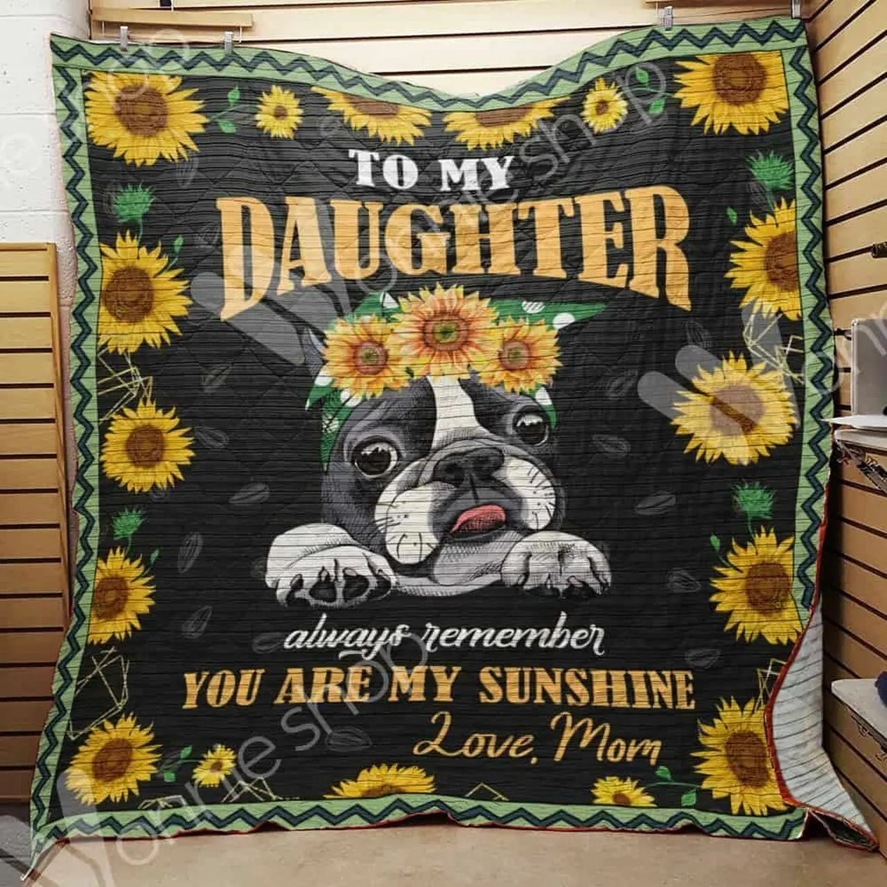French Bulldog Sunflower Quilt Osr and Home Decor
