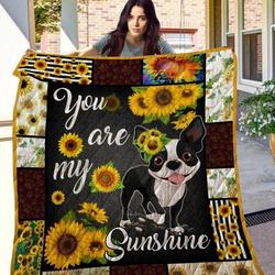 French Bulldog You Are My Sunshine Quilt Blanket Great Customized Blanket Gifts For Birthday Christmas Thanksgiving and Home Decor