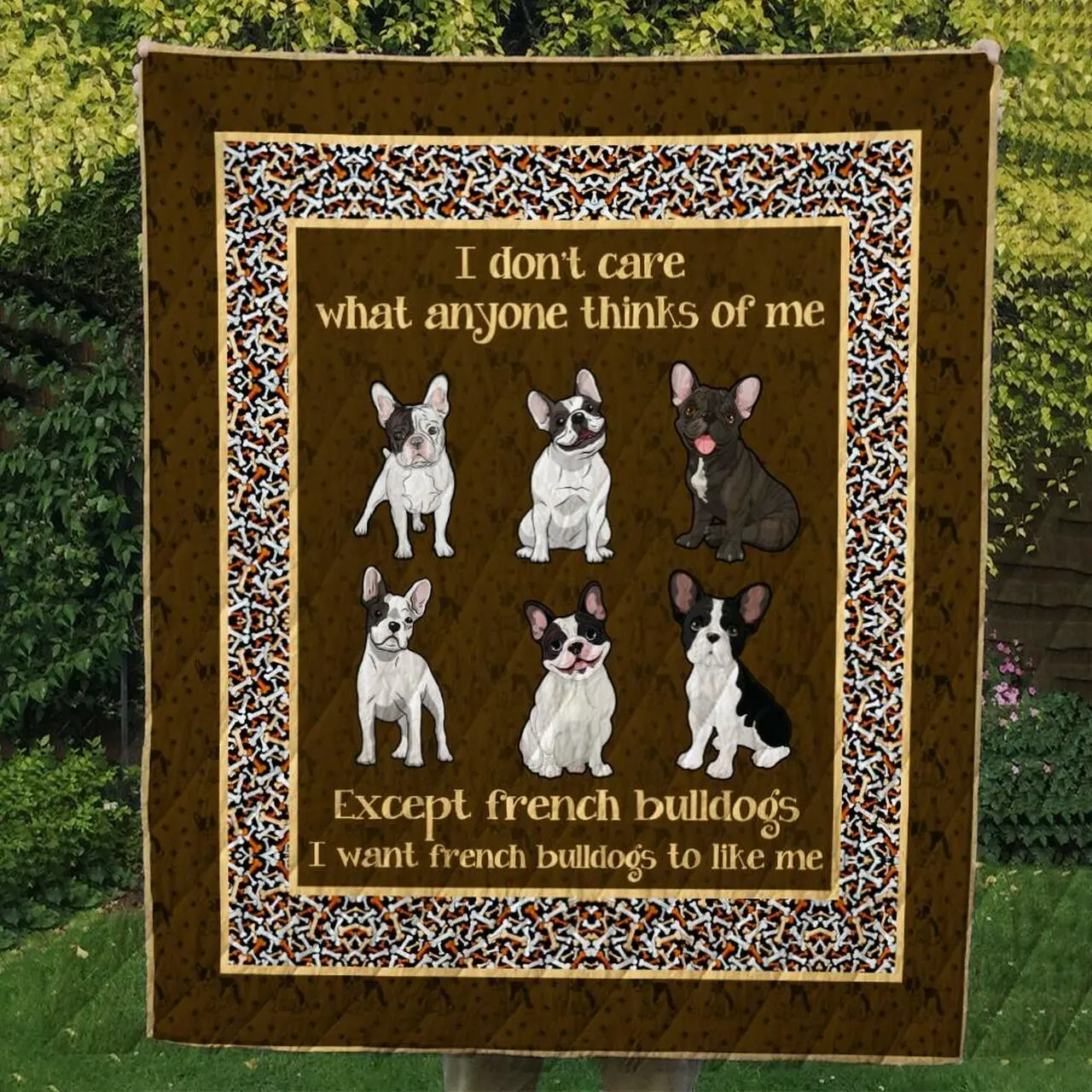 French Bulldogs 09 Ndq0449 Quilt Quilt and Home Decor
