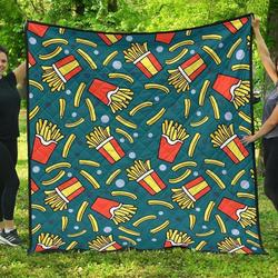 French Fries Red Paper Box Pattern DHCDHC DT1910 Quilt Blanket and Home Decor