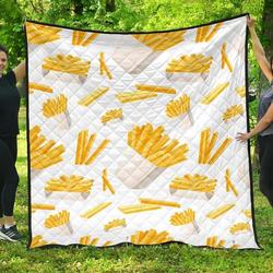 French Fries White Paper Box Pattern DHCDHC DT1910 Quilt Blanket and Home Decor