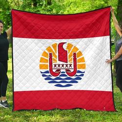 French Polynesia Flag Premium Quilt A6  Quilt and Home Decor