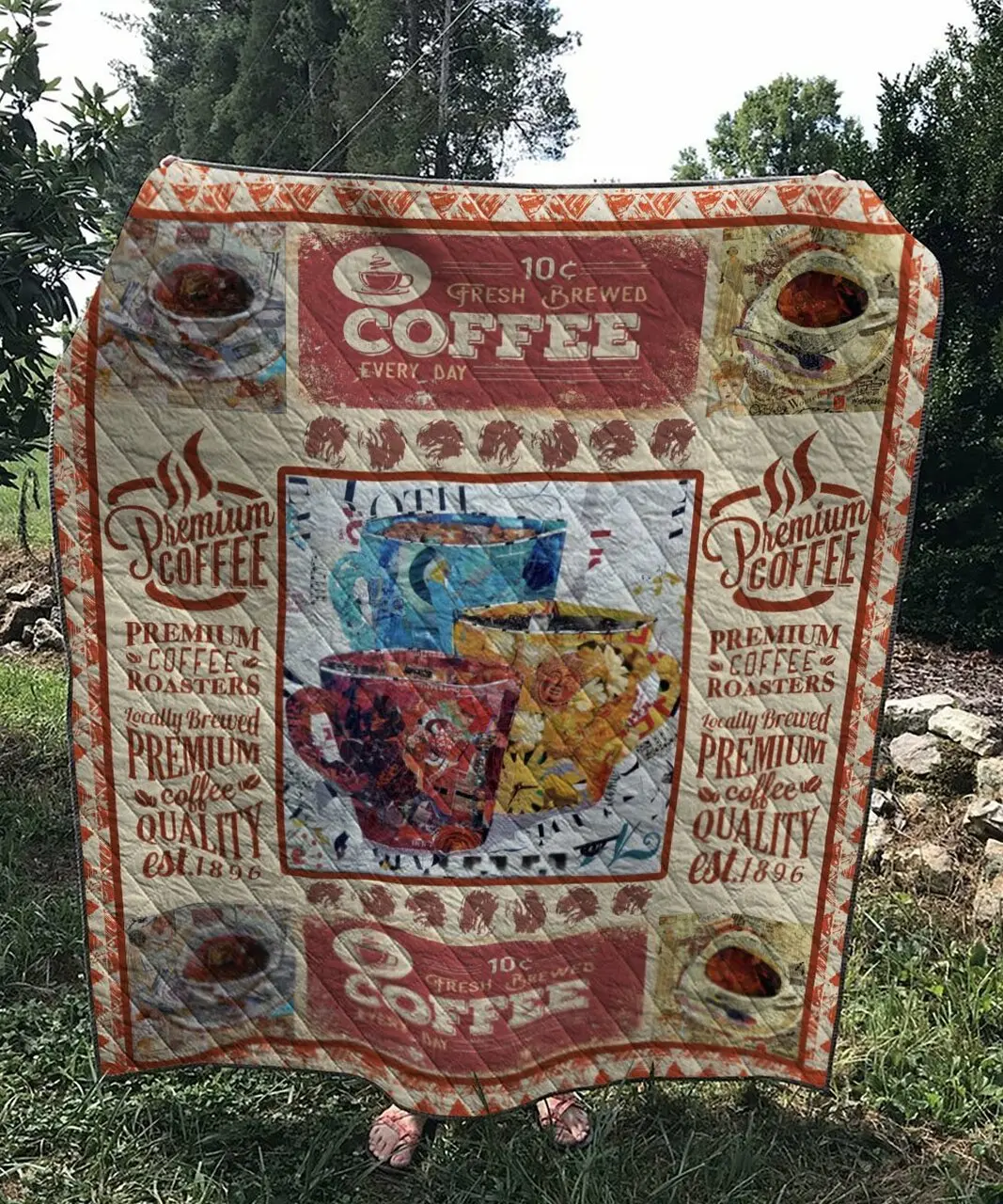 Fresh Brewed Coffee Every Day Quilt and Home Decor